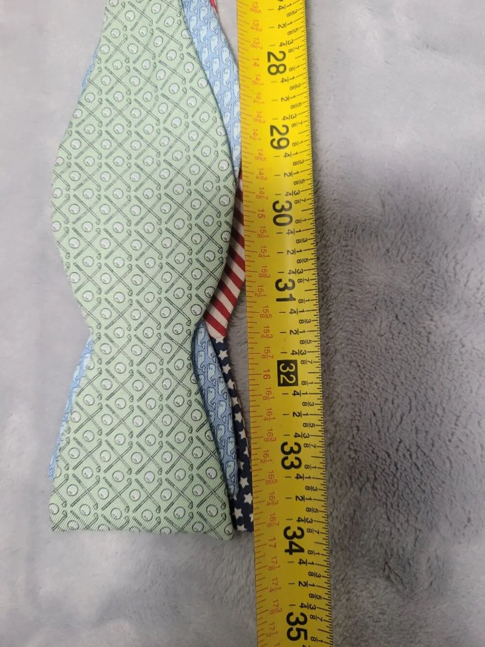 Lot 3 Vineyard Vines Bow Ties 100% Silk Adjustable Handmade USA Golf Whale Flag